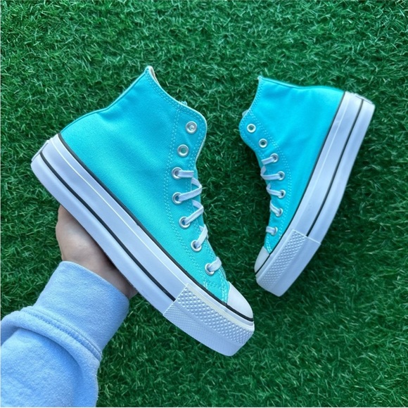 Converse Chuck Taylor All Star Platform Lift High Too Triple Cyan - Picture 4 of 12